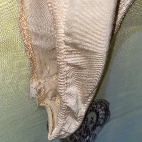 HOT & DELICIOUS LONG SLV BEIGE FLESH TONE PEARL DIAMOND-NET BODYSUIT SZ M - Picture 9 of 9